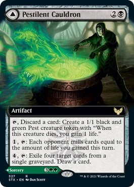 Image for Pestilent Cauldron (Extended Art) (Strixhaven: School of Mages) (327) - Magic: The Gathering