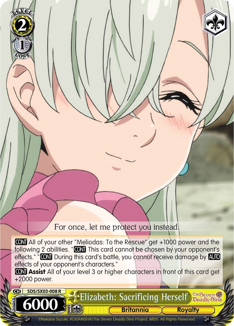 Image for Elizabeth: Sacrificing Herself (The Seven Deadly Sins) (SDS/SX03-008 R) - Weiss Schwarz