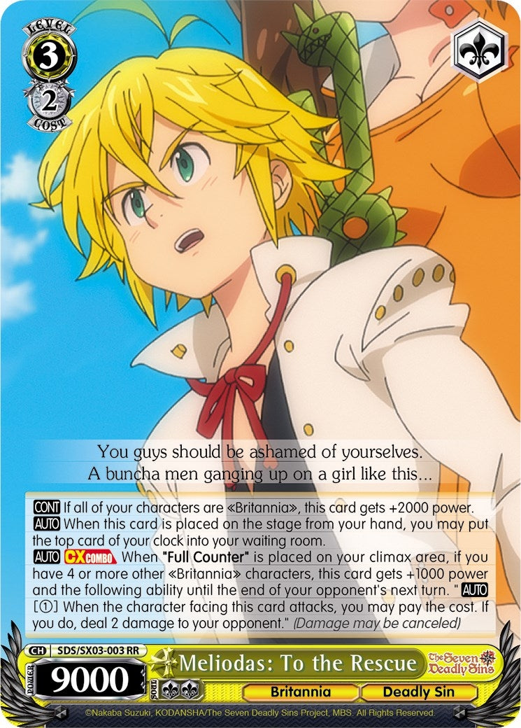 Image for Meliodas: To the Rescue (The Seven Deadly Sins) (SDS/SX03-003 RR) - Weiss Schwarz
