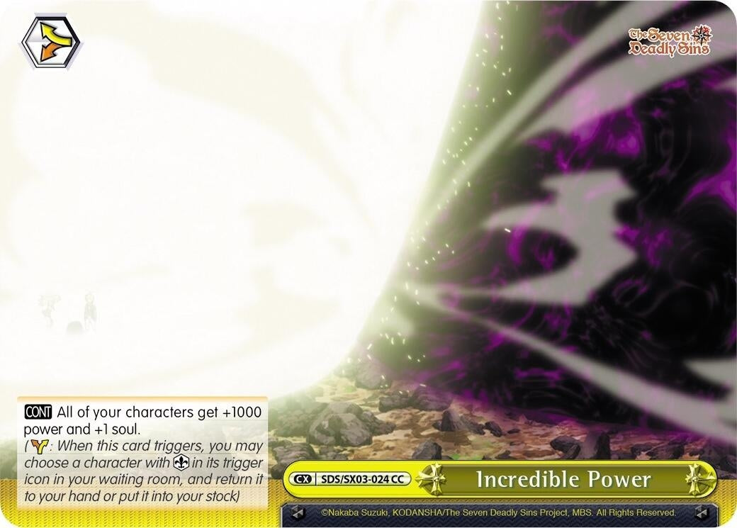 Image for Incredible Power (The Seven Deadly Sins) (SDS/SX03-024 CC) - Weiss Schwarz