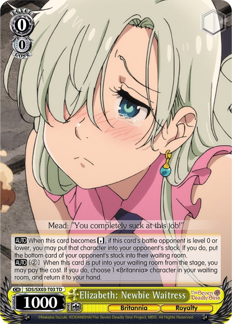 Image for Elizabeth: Newbie Waitress (The Seven Deadly Sins) (SDS/SX03-T03 TD) - Weiss Schwarz