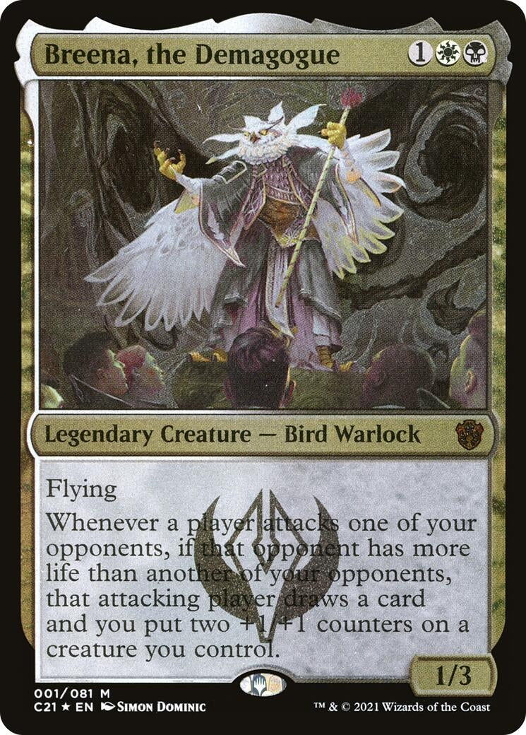Image for Breena, the Demagogue (Display Commander) - Thick Stock (Commander 2021) (1) - Magic: The Gathering