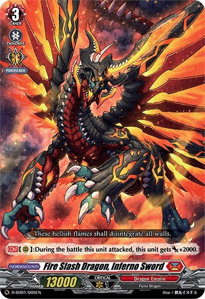 Image for Fire Slash Dragon, Inferno Sword (D-SD01: Yu-yu Kondo -Holy Dragon-) (D-SD01/005EN) - Cardfight Vanguard