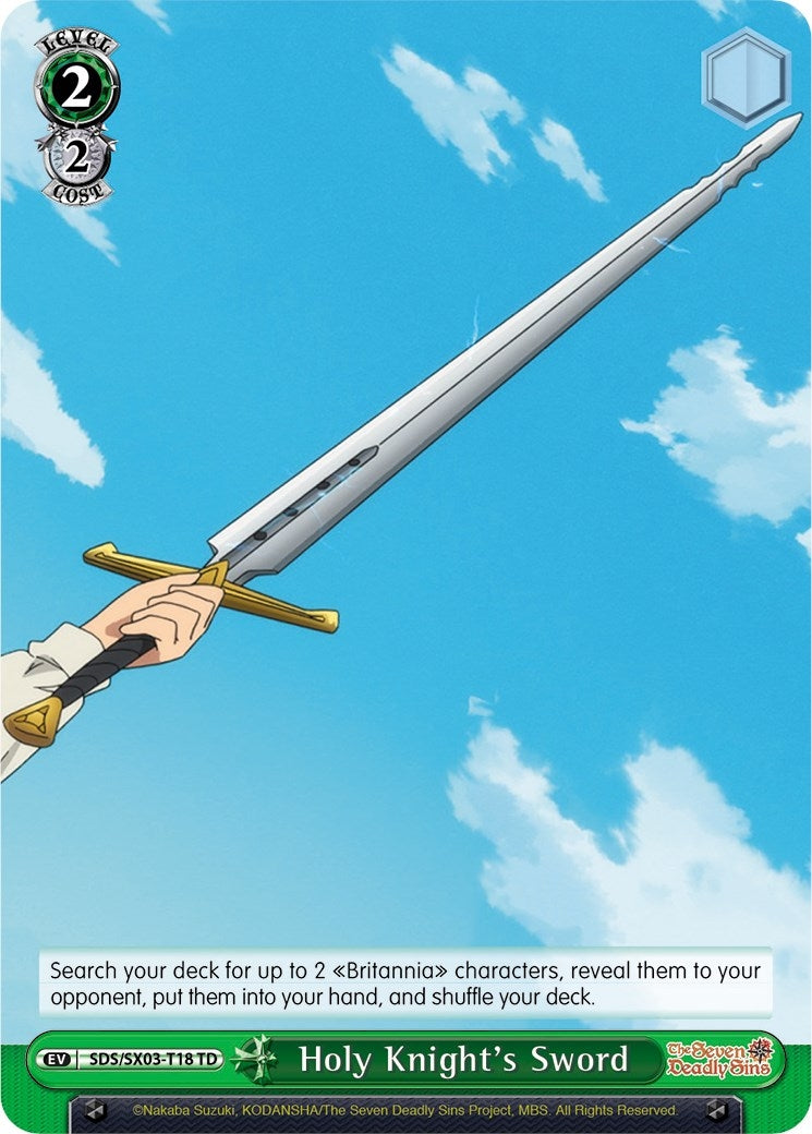 Image for Holy Knight's Sword (The Seven Deadly Sins) (SDS/SX03-T18 TD) - Weiss Schwarz