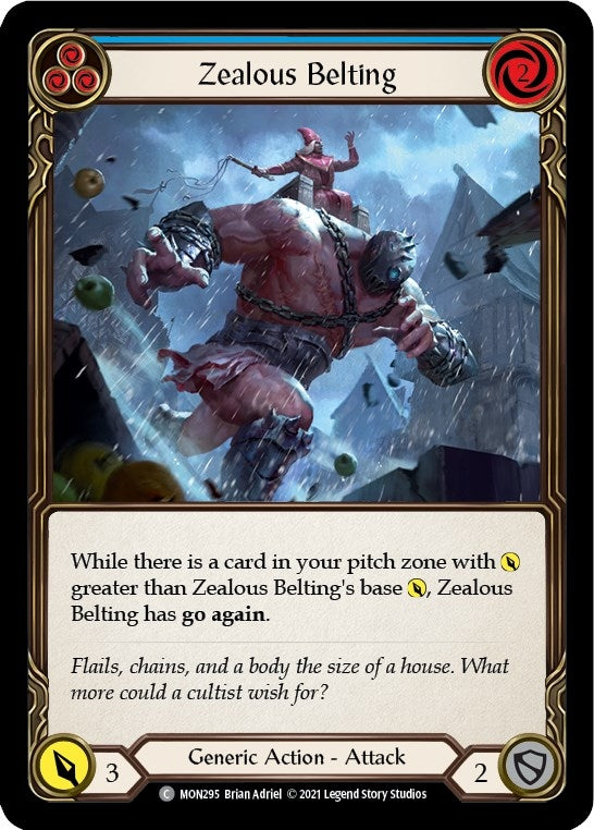 Image for Zealous Belting (Blue) (Monarch) (MON295) - Flesh and Blood TCG