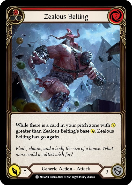 Image for Zealous Belting (Red) (Monarch) (MON293) - Flesh and Blood TCG