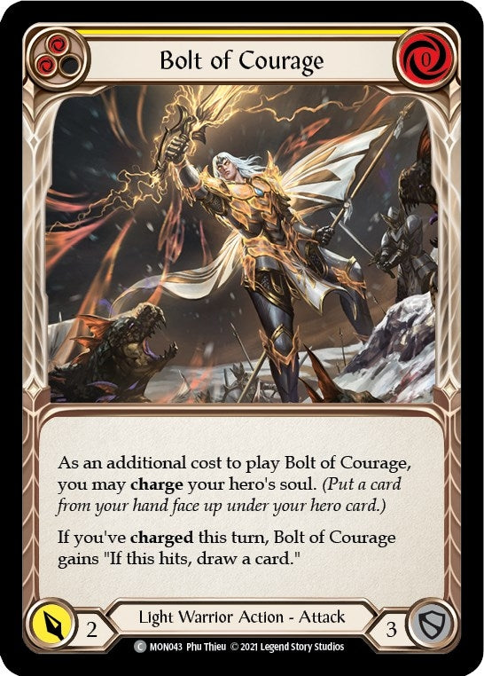 Image for Bolt of Courage (Yellow) (Monarch) (MON043) - Flesh and Blood TCG