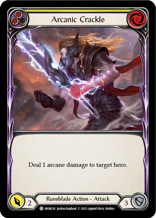 Image for Arcanic Crackle (Yellow) (Monarch) (MON236) - Flesh and Blood TCG