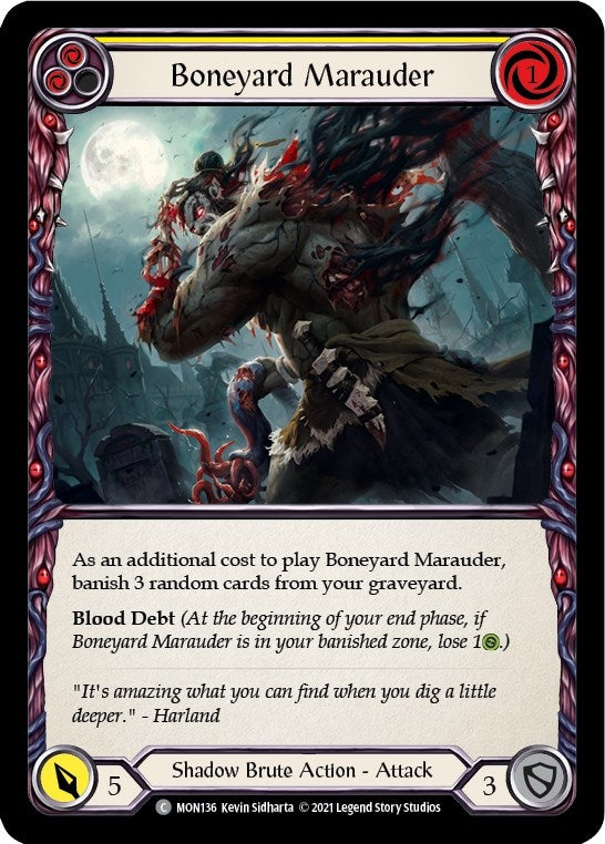Image for Boneyard Marauder (Yellow) (Monarch) (MON136) - Flesh and Blood TCG