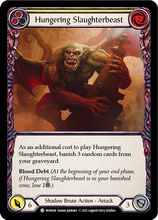 Image for Hungering Slaughterbeast (Yellow) (Monarch) (MON148) - Flesh and Blood TCG