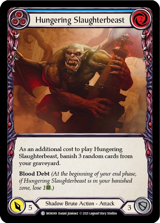 Image for Hungering Slaughterbeast (Blue) (Monarch) (MON149) - Flesh and Blood TCG