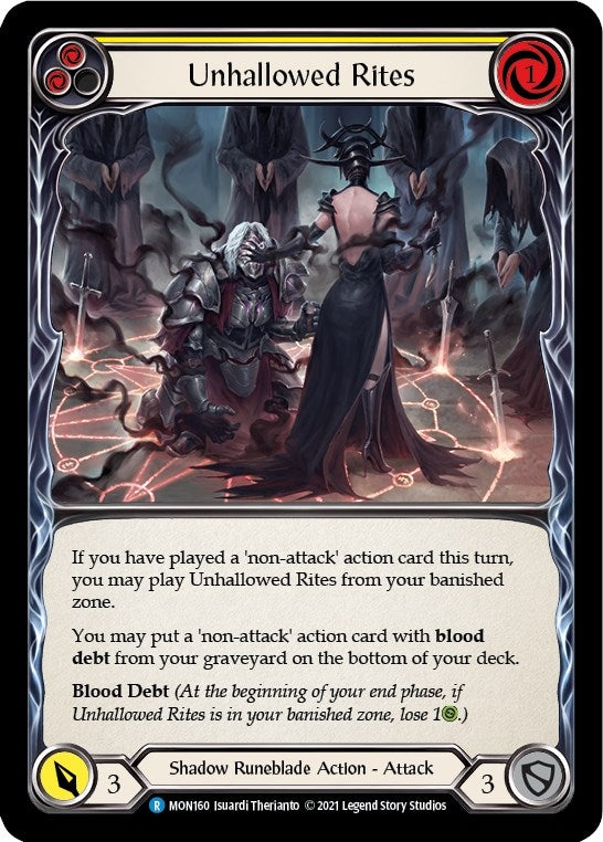 Image for Unhallowed Rites (Yellow) (Monarch) (MON160) - Flesh and Blood TCG