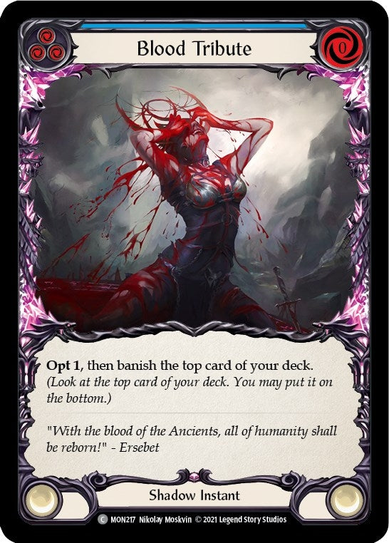 Image for Blood Tribute (Blue) (Monarch) (MON217) - Flesh and Blood TCG