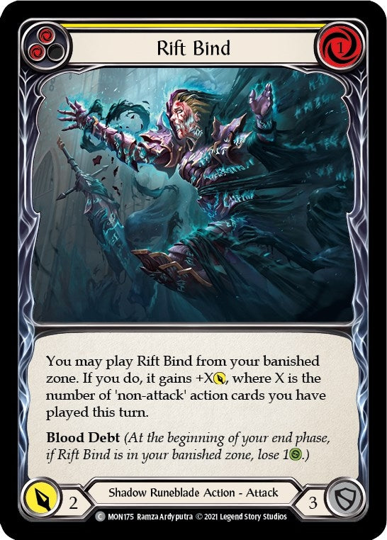 Image for Rift Bind (Yellow) (Monarch) (MON175) - Flesh and Blood TCG