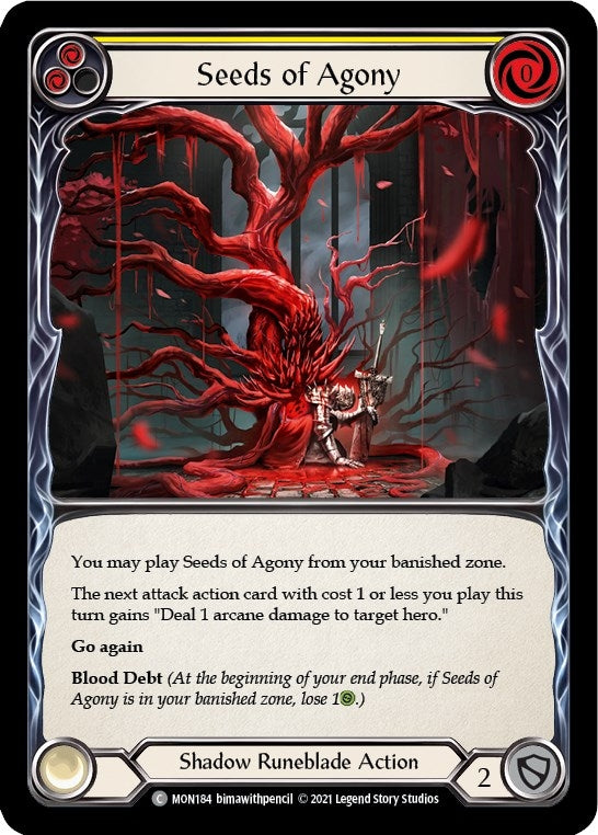 Image for Seeds of Agony (Yellow) (Monarch) (MON184) - Flesh and Blood TCG