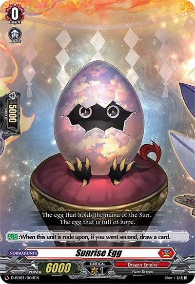 Image for Sunrise Egg (D-SD01: Yu-yu Kondo -Holy Dragon-) (D-SD01/004EN) - Cardfight Vanguard