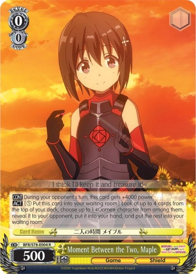 Image for Moment Between the Two, Maple (BOFURI: I Don't Want to Get Hurt, so I'll Max Out My Defense) (BFR/S78-E004 R) - Weiss Schwarz