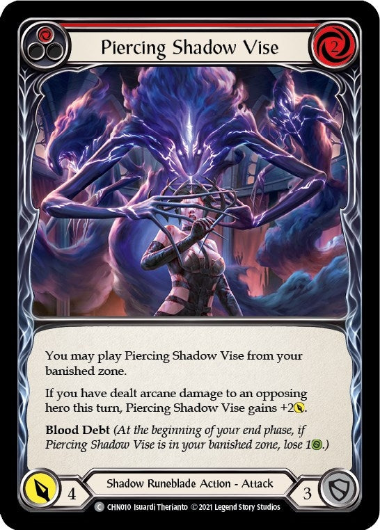 Image for Piercing Shadow Vise (Red) (Blitz Deck: Monarch - Chane) (CHN010) - Flesh and Blood TCG