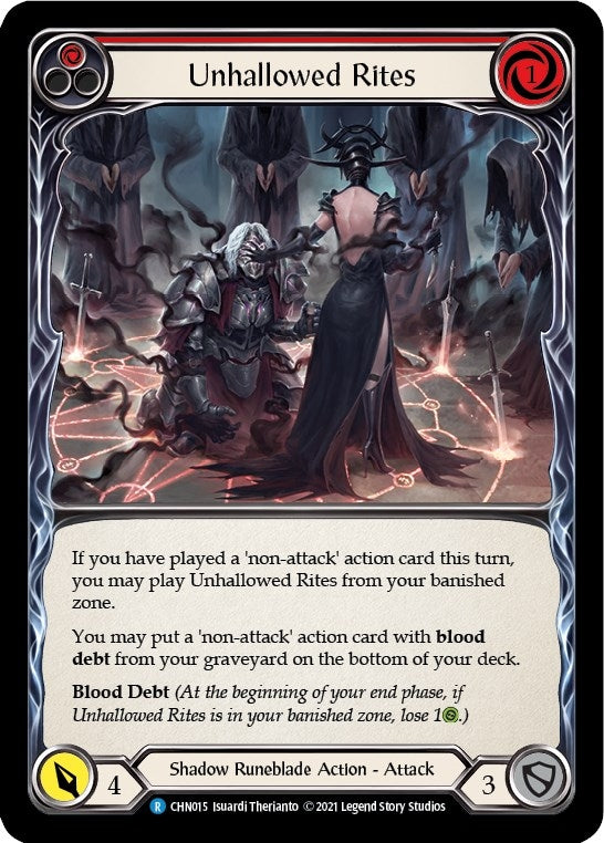Image for Unhallowed Rites (Red) (Blitz Deck: Monarch - Chane) (CHN015) - Flesh and Blood TCG