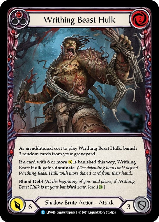 Image for Writhing Beast Hulk (Red) (Blitz Deck: Monarch - Levia) (LEV016) - Flesh and Blood TCG