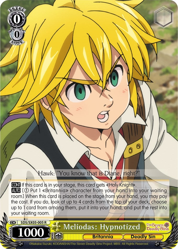 Image for Meliodas: Hypnotized (The Seven Deadly Sins) (SDS/SX03-005 R) - Weiss Schwarz