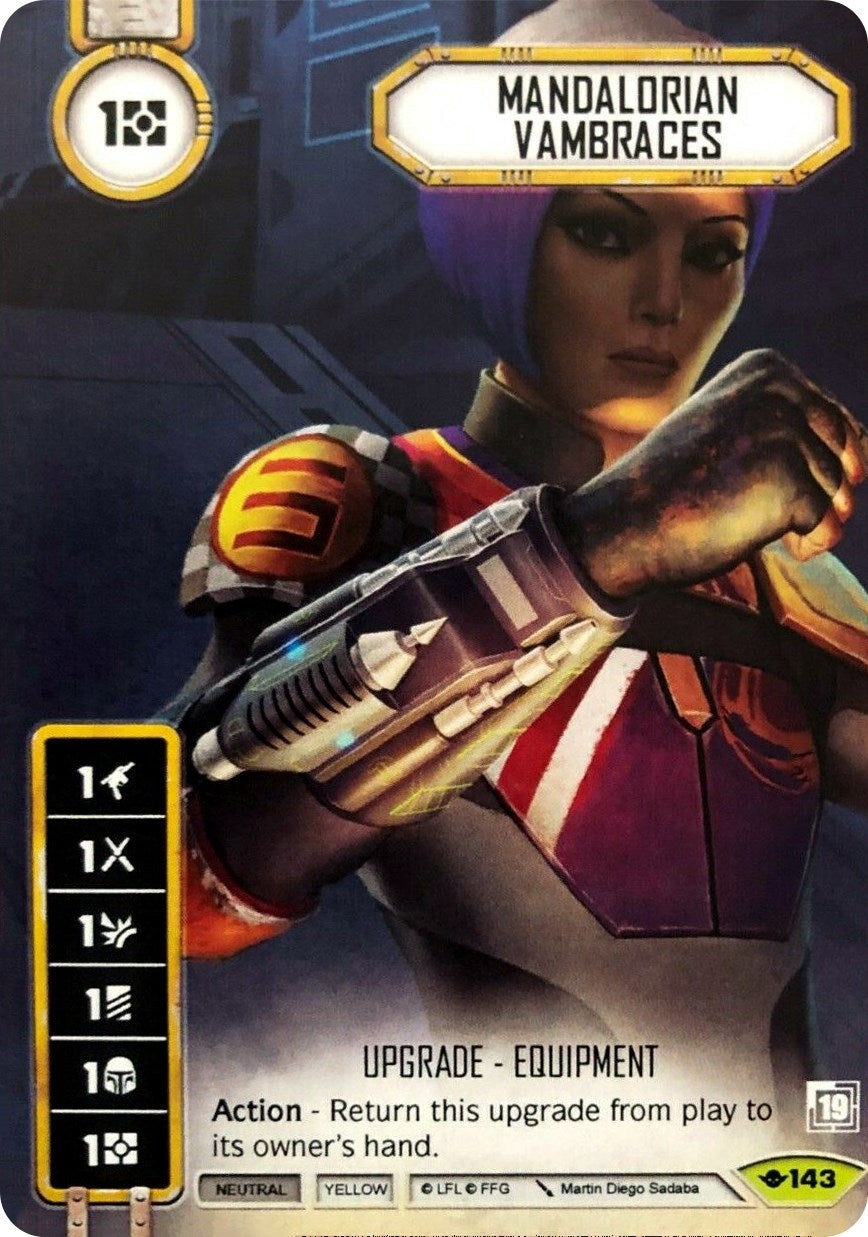 Image for Mandalorian Vambraces (Full Art) (SWD: Promo Cards) (143) - Star Wars: Destiny