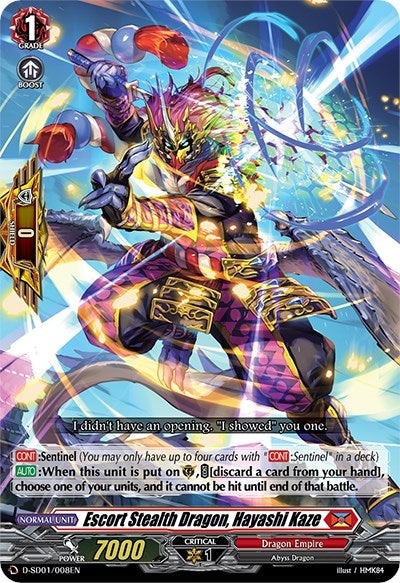 Image for Escort Stealth Dragon, Hayashi Kaze (D-SD01: Yu-yu Kondo -Holy Dragon-) (D-SD01/008EN) - Cardfight Vanguard