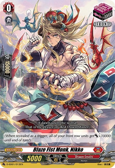 Image for Blaze Fist Monk, Nikko (D-SD01: Yu-yu Kondo -Holy Dragon-) (D-SD01/013EN) - Cardfight Vanguard