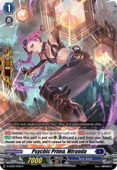 Image for Psychic Prima, Miranda (D-SD02: Danji Momoyama -Tyrant Tiger-) (D-SD02/009EN) - Cardfight Vanguard