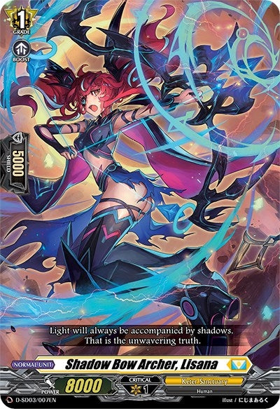 Image for Shadow Bow Archer, Lisana (D-SD03: Tohya Ebata -Apex Ruler-) (D-SD03/007EN) - Cardfight Vanguard