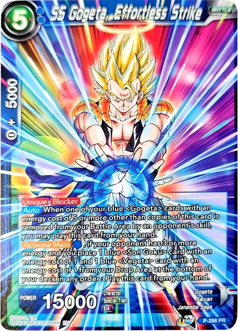 Image for SS Gogeta, Effortless Strike (Promotion Cards) (P-298) - Dragon Ball Super: Masters