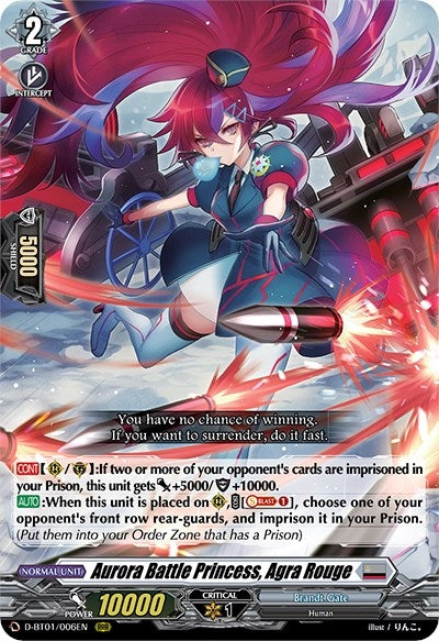 Image for Aurora Battle Princess, Agra Rouge (D-BT01: Genesis of the Five Greats) (D-BT01/006EN) - Cardfight Vanguard