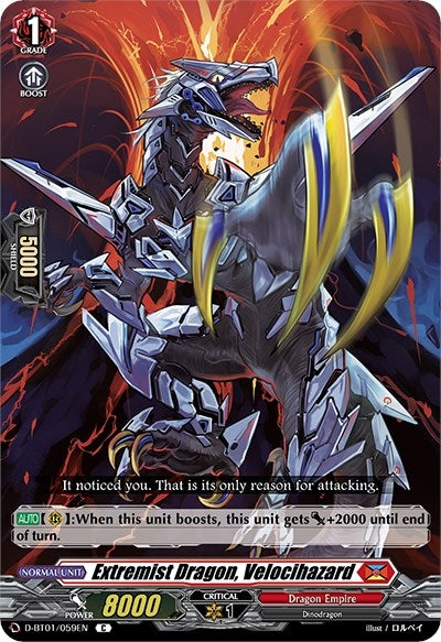 Image for Extremist Dragon, Velocihazard (D-BT01: Genesis of the Five Greats) (D-BT01/059EN) - Cardfight Vanguard