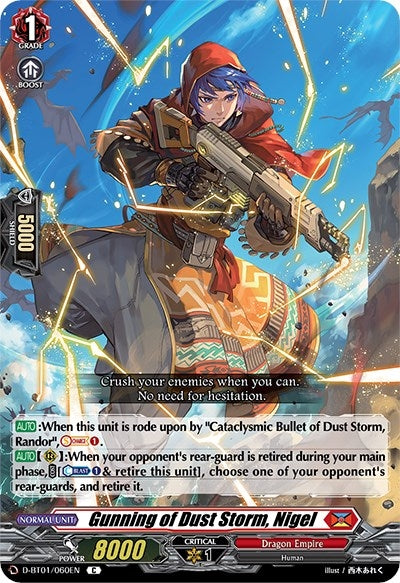 Image for Gunning of Dust Storm, Nigel (D-BT01: Genesis of the Five Greats) (D-BT01/060EN) - Cardfight Vanguard