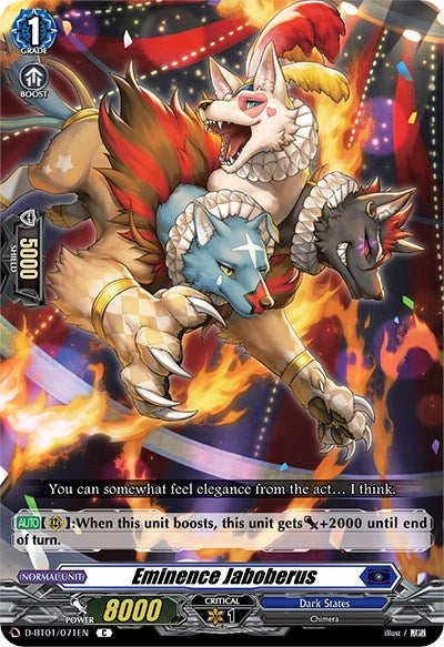 Image for Eminence Jaboberus (D-BT01: Genesis of the Five Greats) (D-BT01/071EN) - Cardfight Vanguard