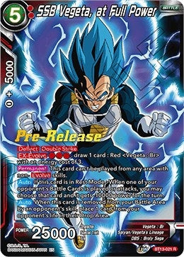 Image for SSB Vegeta, at Full Power (Supreme Rivalry Pre-Release Cards) (BT13-021) - Dragon Ball Super: Masters