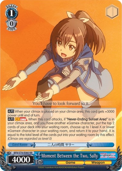 Image for Moment Between the Two, Sally (BOFURI: I Don't Want to Get Hurt, so I'll Max Out My Defense) (BFR/S78-E080 RR) - Weiss Schwarz