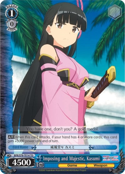 Image for Imposing and Majestic, Kasumi (BOFURI: I Don't Want to Get Hurt, so I'll Max Out My Defense) (BFR/S78-TE14 TD) - Weiss Schwarz