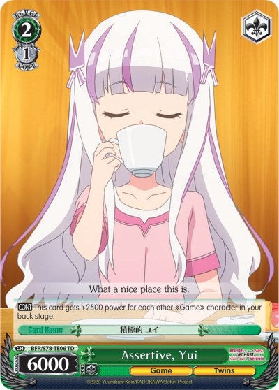 Image for Assertive, Yui (BOFURI: I Don't Want to Get Hurt, so I'll Max Out My Defense) (BFR/S78-TE06 TD) - Weiss Schwarz