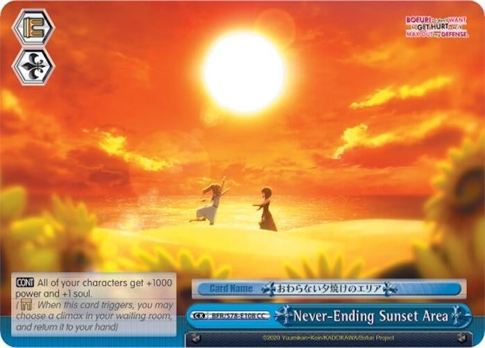 Image for Never-Ending Sunset Area (BOFURI: I Don't Want to Get Hurt, so I'll Max Out My Defense) (BFR/S78-E108 CC) - Weiss Schwarz