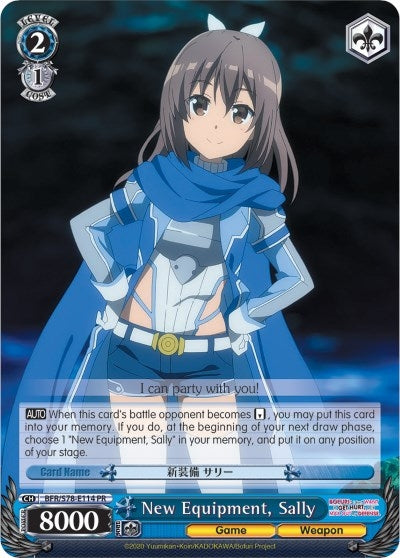 Image for New Equipment, Sally (BOFURI: I Don't Want to Get Hurt, so I'll Max Out My Defense) (BFR/S78-E114 PR) - Weiss Schwarz