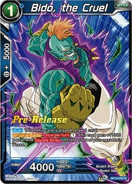 Image for Bido, the Cruel (Supreme Rivalry Pre-Release Cards) (BT13-053) - Dragon Ball Super: Masters