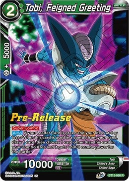 Image for Tobi, Feigned Greeting (Supreme Rivalry Pre-Release Cards) (BT13-068) - Dragon Ball Super: Masters