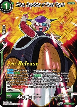 Image for Frieza, Demolisher of Planet Vegeta (Supreme Rivalry Pre-Release Cards) (BT13-078) - Dragon Ball Super: Masters