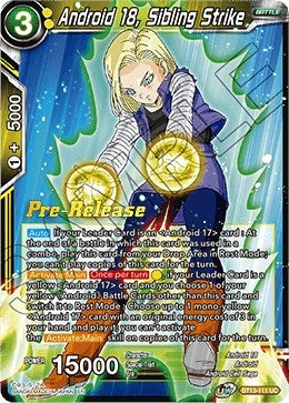 Image for Android 18, Sibling Strike (Supreme Rivalry Pre-Release Cards) (BT13-111) - Dragon Ball Super: Masters