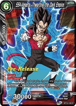 Image for SS4 Vegeta, Thwarting the Dark Empire (Supreme Rivalry Pre-Release Cards) (BT13-130) - Dragon Ball Super: Masters