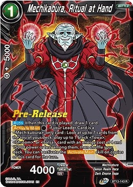 Image for Mechikabura, Ritual at Hand (Supreme Rivalry Pre-Release Cards) (BT13-143) - Dragon Ball Super: Masters