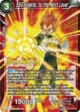 Image for SSG Vegeta, to the Next Level (Supreme Rivalry Pre-Release Cards) (BT13-022) - Dragon Ball Super: Masters