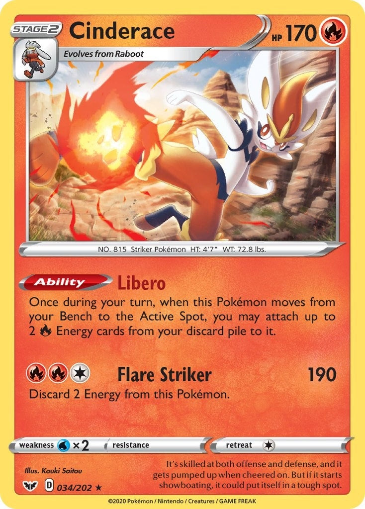 Image for Cinderace - 034/202 (Non-Holo) (Deck Exclusives) (034/202) - Pokemon