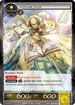 Image for Ironwall Monk (The Dawn of Valhalla) (1-015) - Force of Will